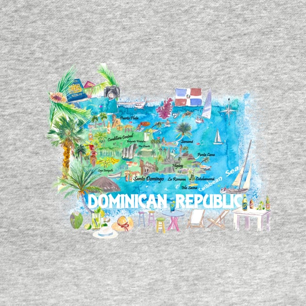 Dominican_Republic_ Illustrated_ Travel_ Map_ with_ Roads_ and_ HighlightsS by artshop77